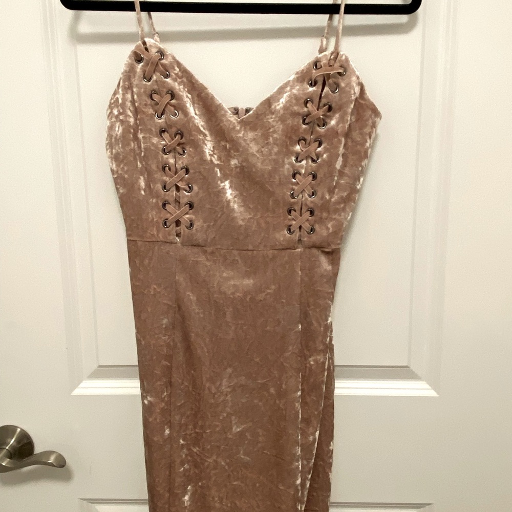 Crushed velvet mini dress